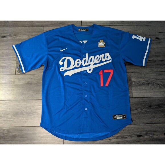 Shohei Ohtani #17 Los Angeles Dodgers Blue 2024 World Series Jersey Men's XL - Picture 1 of 3